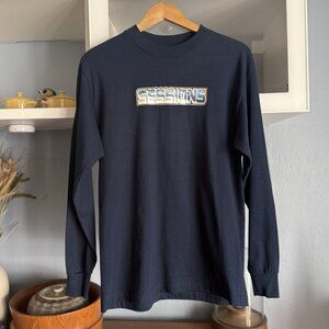 Vintage 90’s Sessions Skateboard Long Sleeve T-Shirt Navy Blue Size M